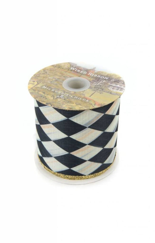 Courtly Harlequin 4" Ribbon - Gold Black - Treasured Accents
