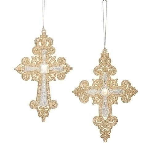 6.2" H Glitter Cross Ornament