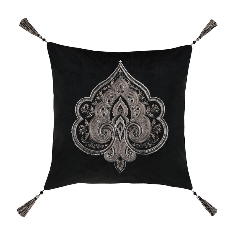 Davinci 18" Square Embellished Decorative Throw Pillow