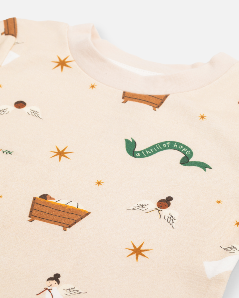 Kids Baby Jesus Christmas Long John Pajamas: 3T