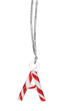Candy Cane Striped Monogram Letter Ornaments