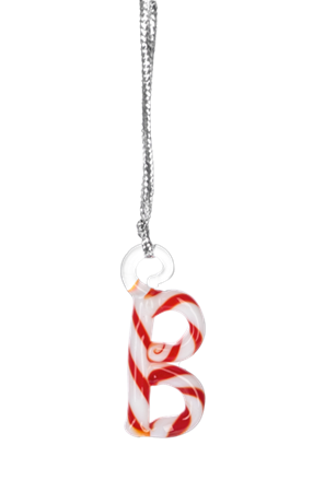 Candy Cane Striped Monogram Letter Ornaments
