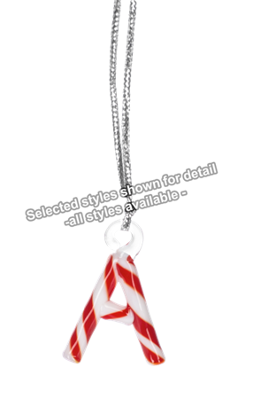 Candy Cane Striped Monogram Letter Ornaments