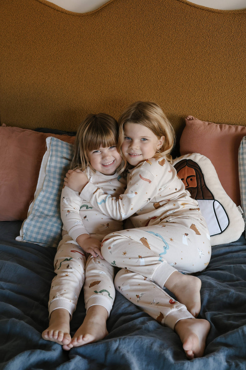 Kids Baby Jesus Christmas Long John Pajamas: 6-7