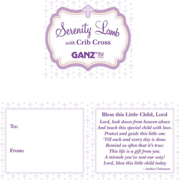 Ganz Baby Ganz Serenity Lamb with Crib Cross - Boy