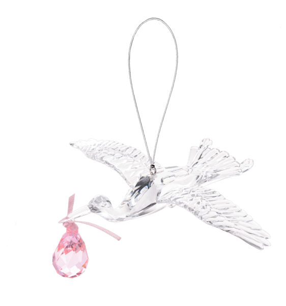 Ganz Baby Pink Stork Ornament