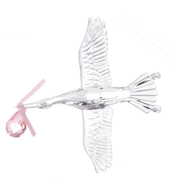 Ganz Baby Pink Stork Ornament