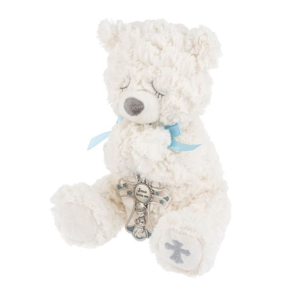 Ganz Baby Serenity Bear with Crib Cross - Blue