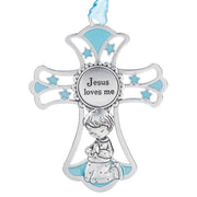 Ganz Baby Serenity Bear with Crib Cross - Blue