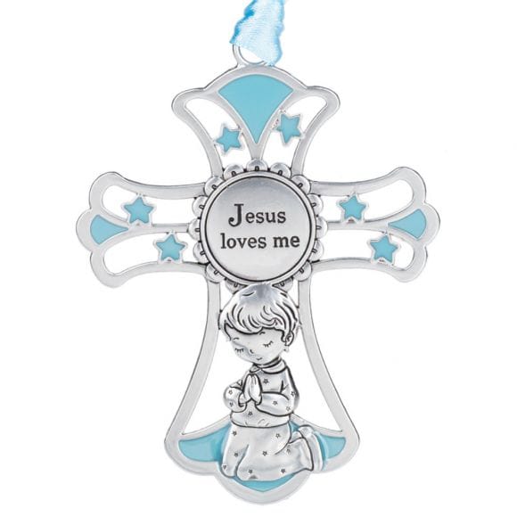 Ganz Baby Serenity Bear with Crib Cross - Blue