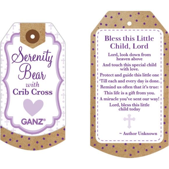 Ganz Baby Serenity Bear with Crib Cross - Blue