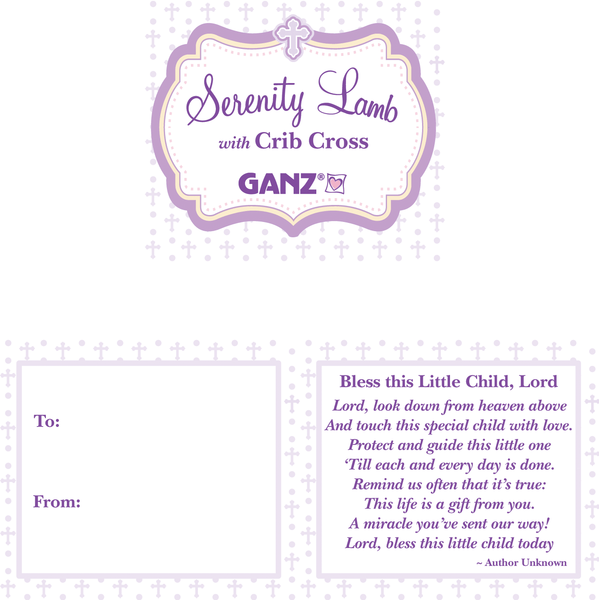 Ganz Baby Serenity Lamb w/ Crib Cross - Girl (2 pc. set)