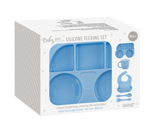 Ganz Baby Silicone Feeding Set - Bus (5 pc. set)
