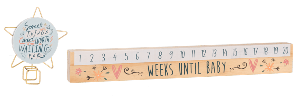 Ganz Baby Star Slide Countdown Baby Calendar Set - Some Things Are Worth Waiting For (2 pc. set)
