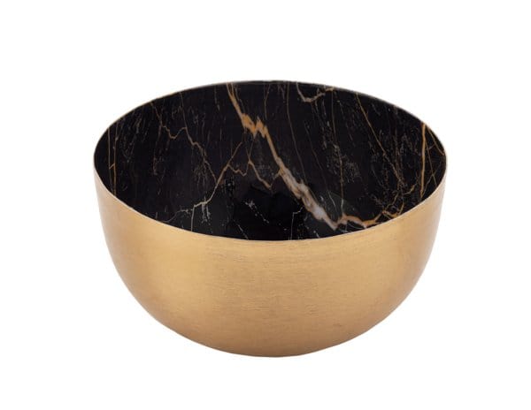 Ganz Bowls Black & Gold Faux Marble Bowl - 2 piece Set