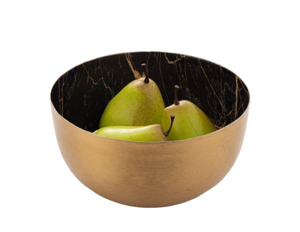 Ganz Bowls Black & Gold Faux Marble Bowl - 2 piece Set