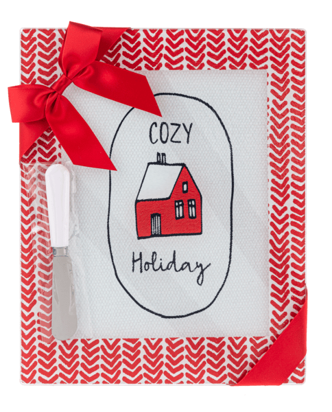 Ganz Christmas Holiday Cutting Board w/Spreader Set - Cozy