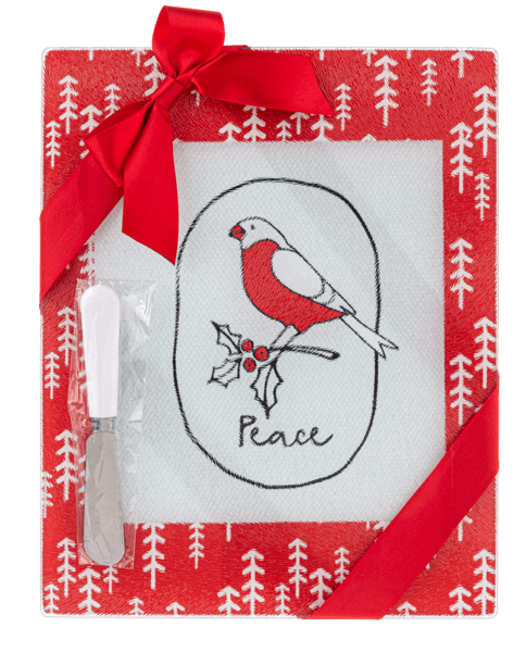 Ganz Christmas Holiday Cutting Board w/Spreader Set - Peace