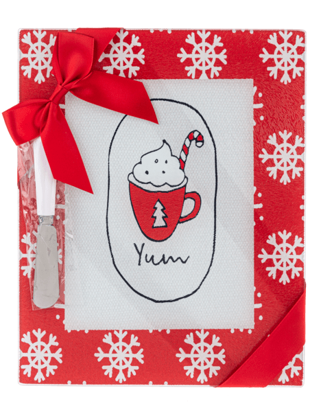 Ganz Christmas Holiday Cutting Board w/Spreader Set - Yum
