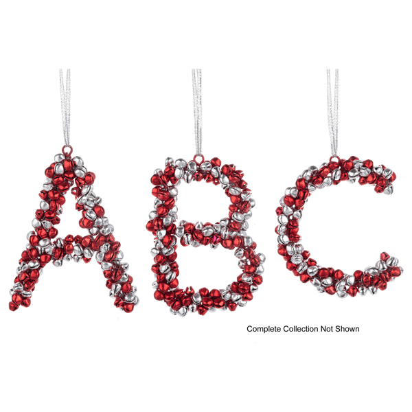 Ganz Christmas Jolly Jingles Monogram Ornaments - Indicate Letter in Notes Section