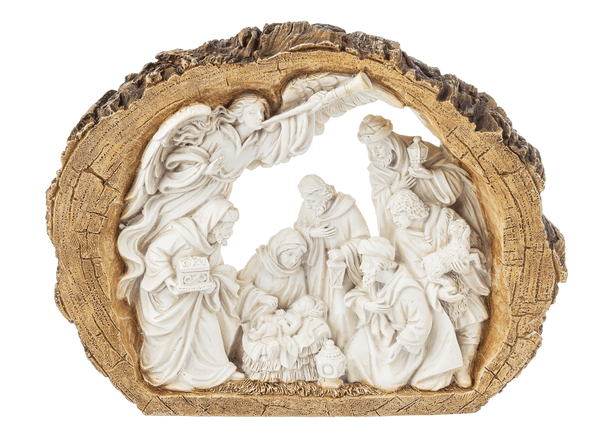 Ganz Christmas Log Nativity Figurine