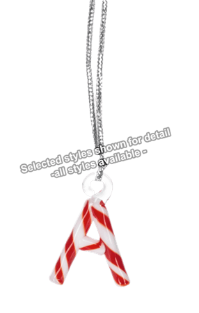 Ganz Christmas Ornaments Candy Cane Striped Monogram Letter Ornaments