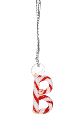 Ganz Christmas Ornaments Candy Cane Striped Monogram Letter Ornaments