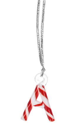 Ganz Christmas Ornaments Candy Cane Striped Monogram Letter Ornaments