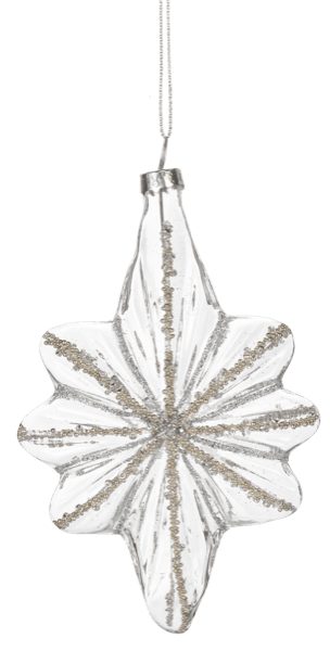 Ganz Christmas Ornaments Glitter Star Ornaments - Silver