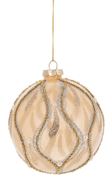Ganz Christmas Ornaments Icy Teardrop Ball Ornaments - Gold