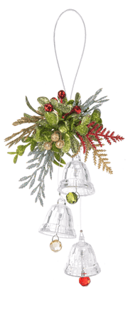 Ganz Christmas Ornaments Triple Mistletoe Bells