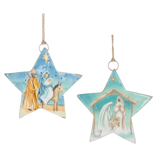 Ganz Christmas Ornaments Watercolor Holy Family Ornaments