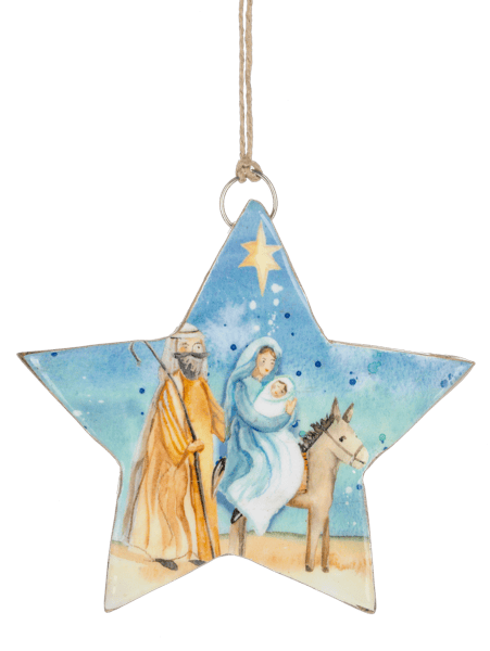 Ganz Christmas Ornaments Watercolor Holy Family Ornaments