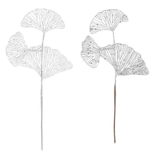 Ganz Christmas Silver & White Leaf Picks (Specify color)
