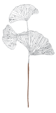 Ganz Christmas Silver & White Leaf Picks (Specify color)