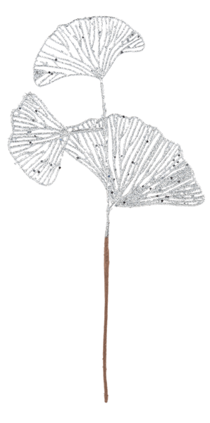 Ganz Christmas Silver & White Leaf Picks (Specify color)