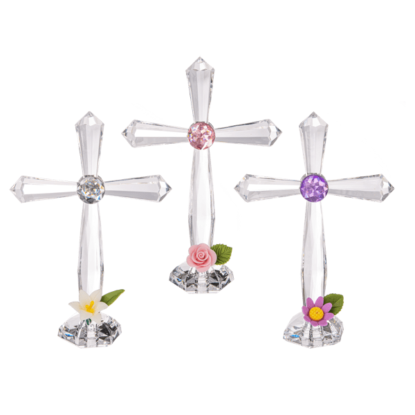 Ganz Decor Medium Standing Floral Crosses