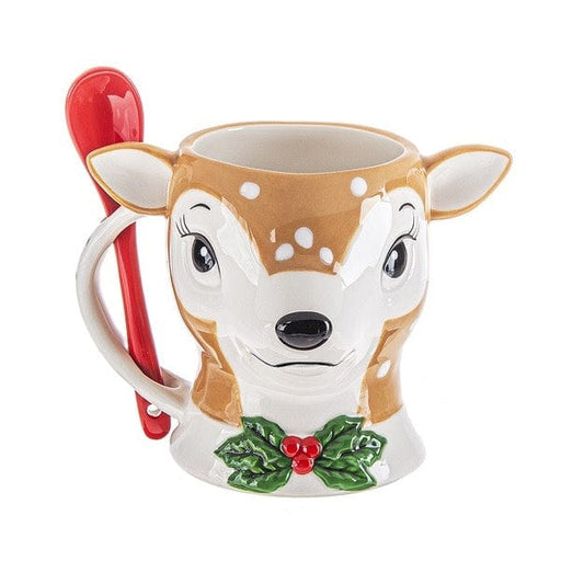 Ganz Deer Christmas Icon w/Spoon Mugs -Reindeer