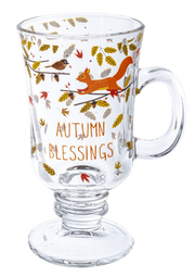 Ganz Fall Autumn Glass Footed Mug Set (4 pc. set)