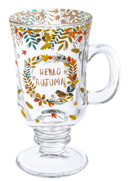 Ganz Fall Autumn Glass Footed Mug Set (4 pc. set)