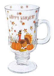 Ganz Fall Autumn Glass Footed Mug Set (4 pc. set)