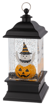 Ganz Fall Decor LED Light Up Shimmer Ghost in Pumpkin Lantern Figurine