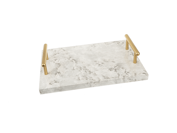 Ganz Faux Marble Tray with Gold Handles (2 pc. set)