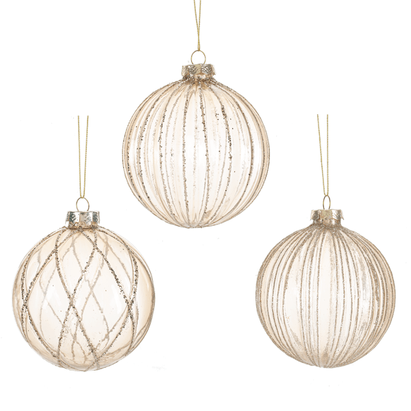Ganz Ornaments Amber Ball Ornaments - Specify Style at Checkout - FINAL SALE