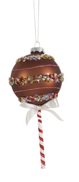 Ganz Ornaments Cake Pop Ornaments  - Brown