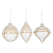 Ganz Ornaments Gold & Frost Holiday Shape Ornaments