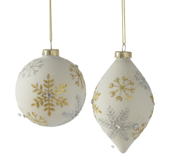 Ganz Ornaments Snowflake Pattern Shape Ornaments