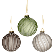 Ganz Ornaments Textured Swirl Ball Ornaments  - Specify color