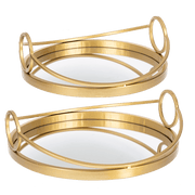Ganz Trays Gold Mirrored Tray (2 pc. set)