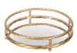 Ganz Trays Round Gold Twisted Frame Tray with Mirror Inlay (2 pc. set)